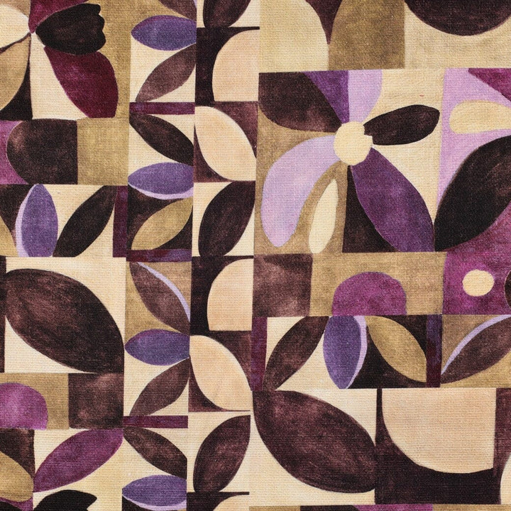 Canvas „Abstract Aubergine“ – moderner Dekostoff mit floralem Design Fadenwunsch 