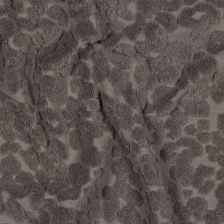Frottee Stoff mit Leo Print – Taupe | Baumwolle Fadenwunsch 