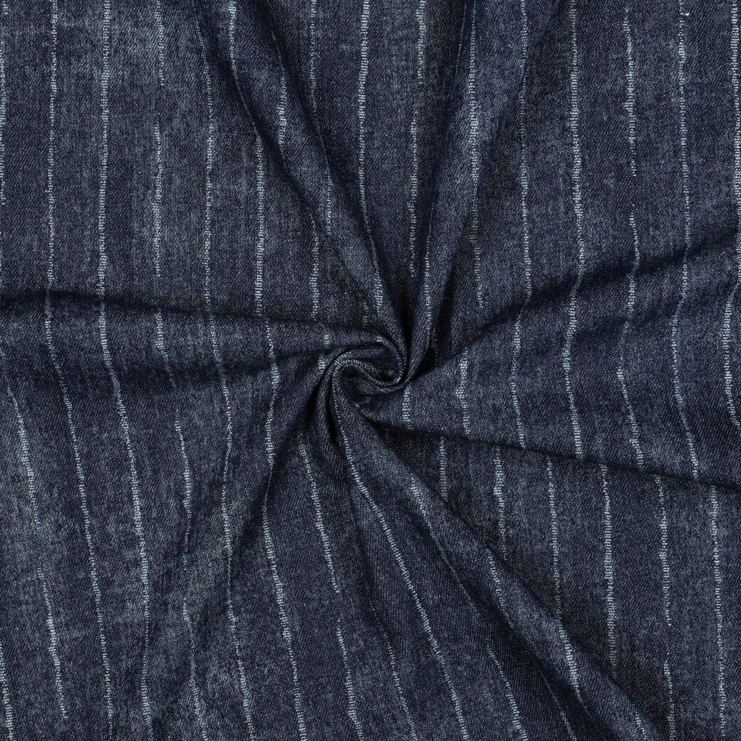 Denim Streifen Indigo – Jeansstoff mit feinen Nadelstreifen Poppy 