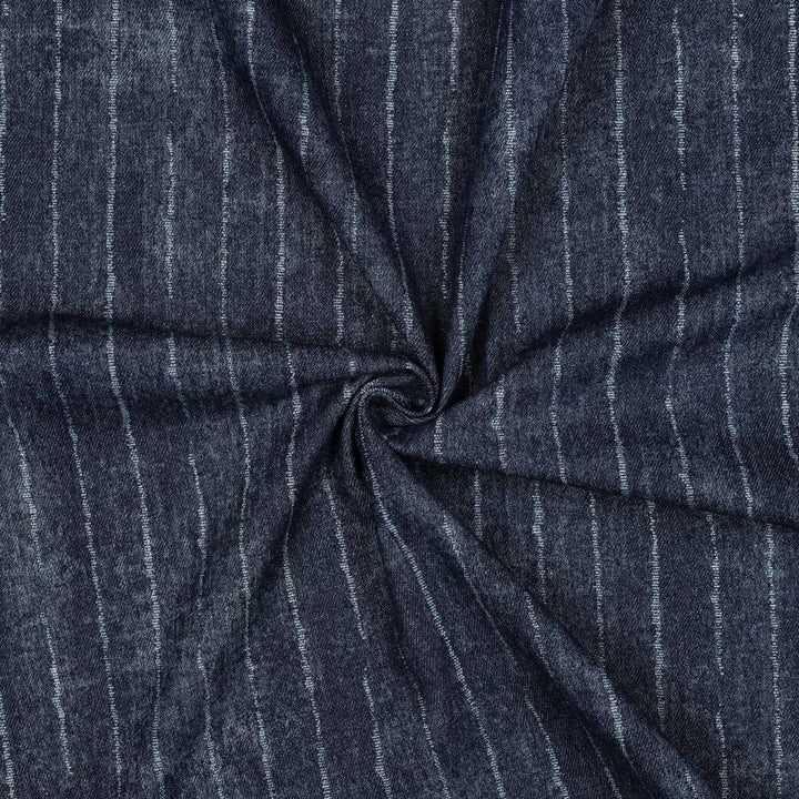 Denim Streifen Indigo – Jeansstoff mit feinen Nadelstreifen Poppy 