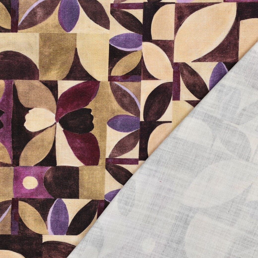 Canvas „Abstract Aubergine“ – moderner Dekostoff mit floralem Design Fadenwunsch 