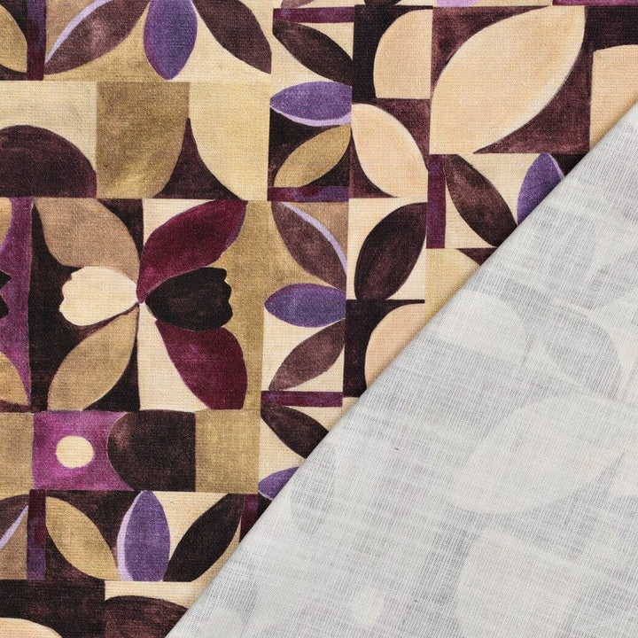 Canvas „Abstract Aubergine“ – moderner Dekostoff mit floralem Design Fadenwunsch 
