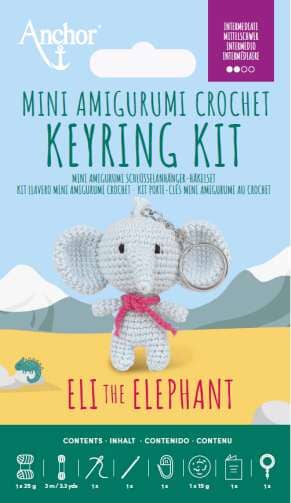 Anchor| Mini Amigurumi Häkelset | Eli der Elefant Fadenwunsch 