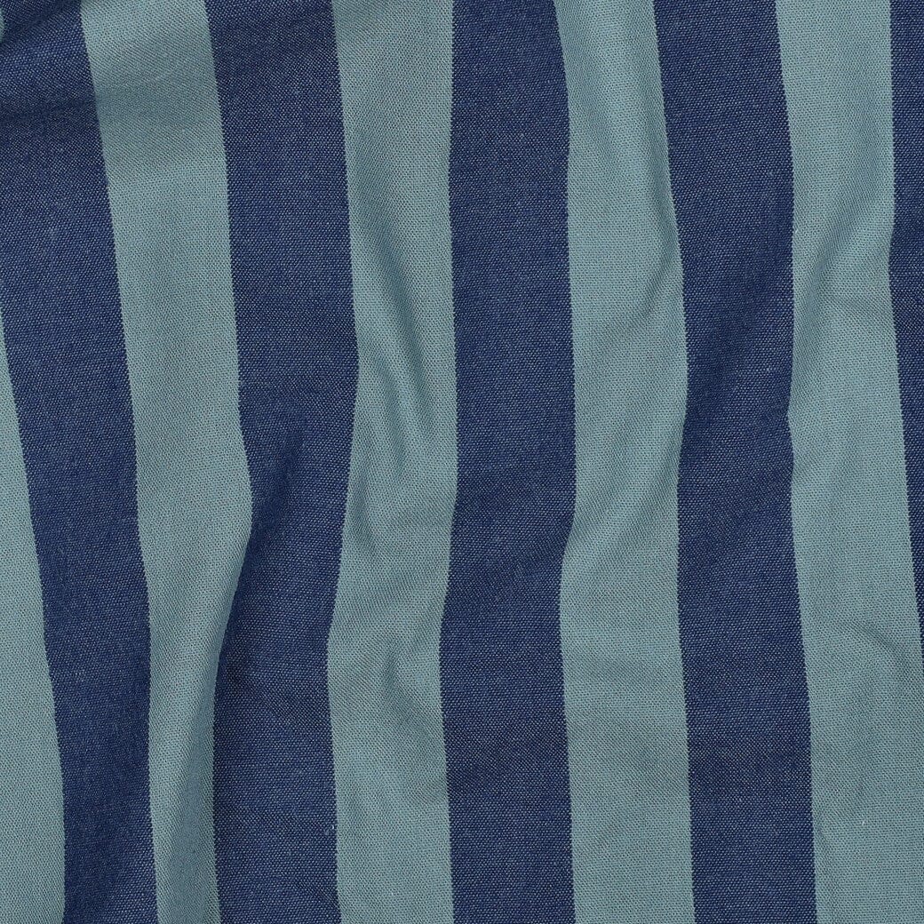 Baumwolle garngefärbt - Streifen Blau / Grün Fadenwunsch 