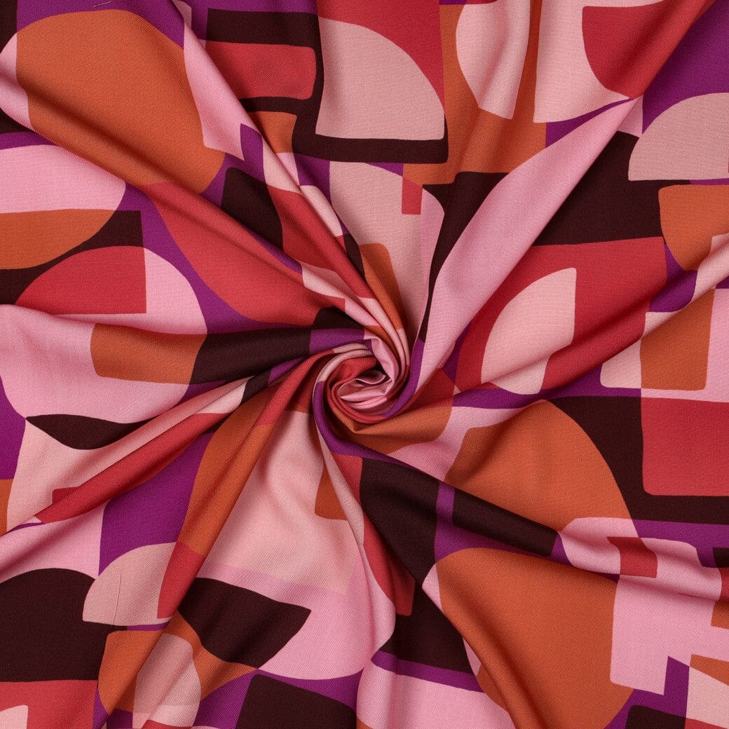 Viskose Retro Shapes Rosa | Poppy Kollektion Poppy 