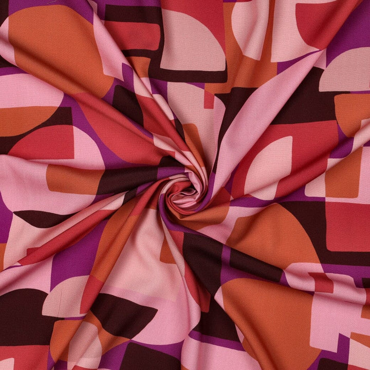 Viskose Retro Shapes Rosa | Poppy Kollektion Poppy 