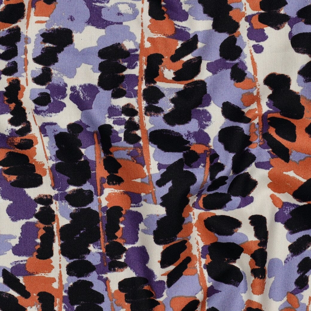 Baumwoll Viskose – Abstract Lila/Violett Poppy 