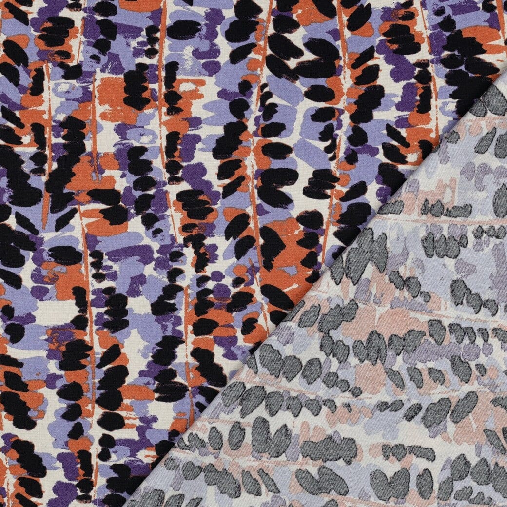 Baumwoll Viskose – Abstract Lila/Violett Poppy 