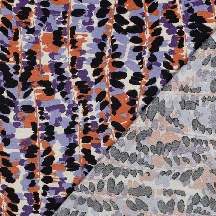 Baumwoll Viskose – Abstract Lila/Violett Poppy 