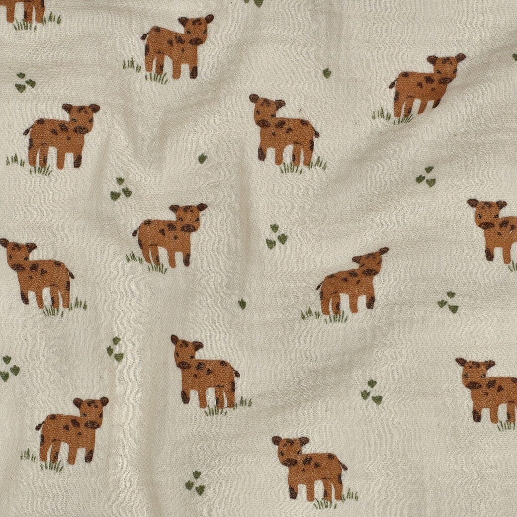 Bio Musselin Mini Kühe Natural Fadenwunsch 