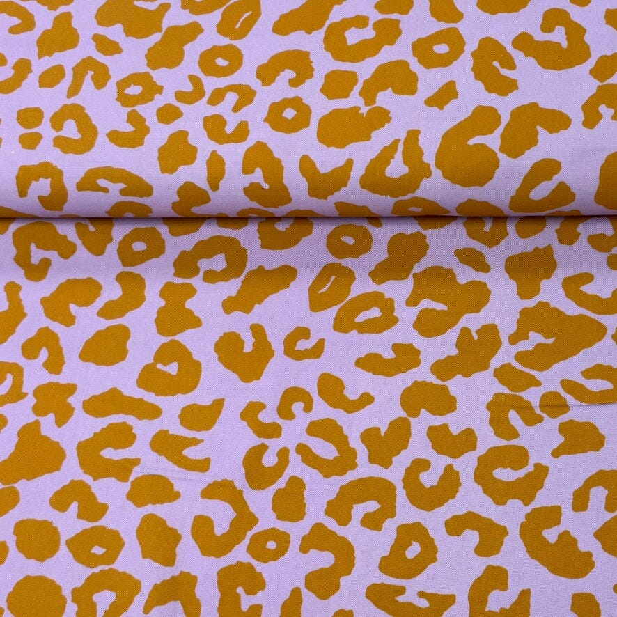 Cotton Canvas Leoprint - Flieder Ocker Fadenwunsch 