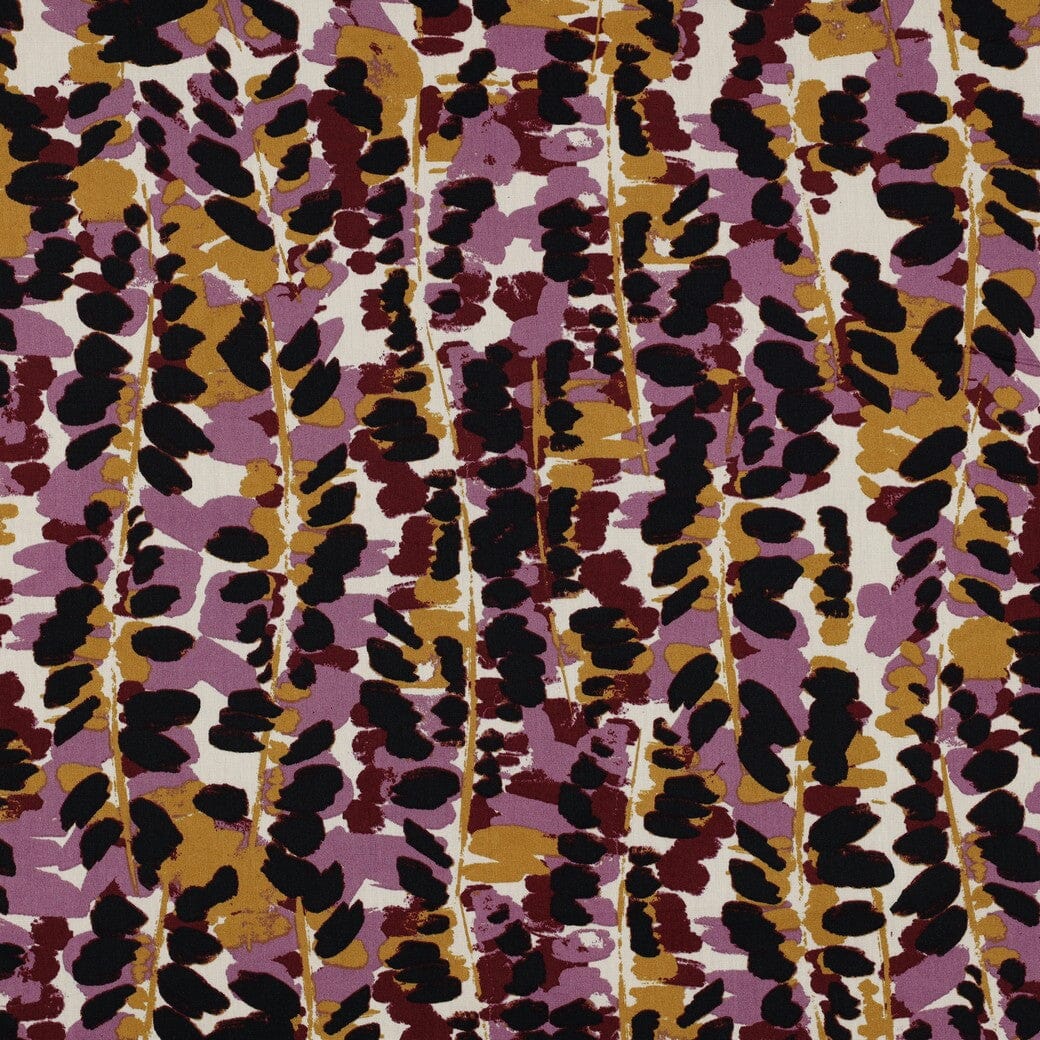 Baumwolle Viskose - Abstract Bordeauxrot Poppy 