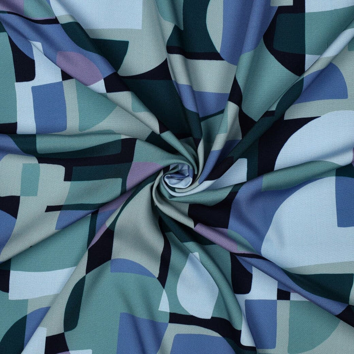 Viskose Retro Shapes Grün | Poppy Kollektion Poppy 