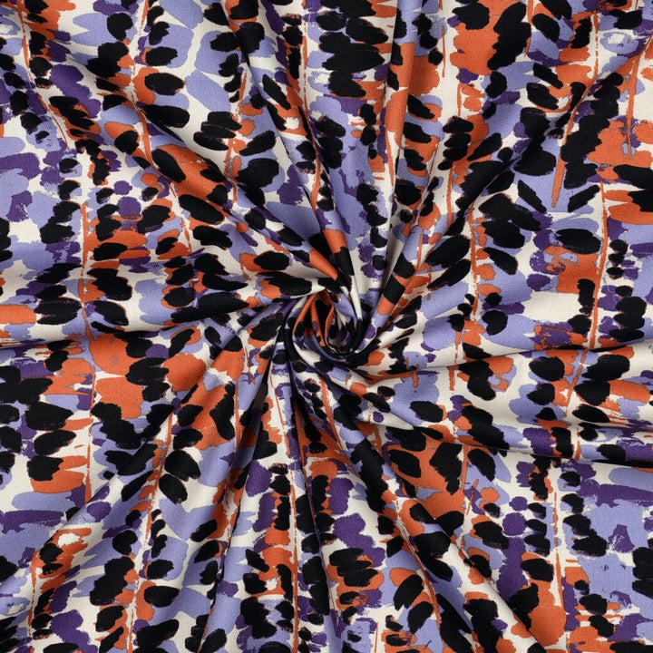 Baumwoll Viskose – Abstract Lila/Violett Poppy 