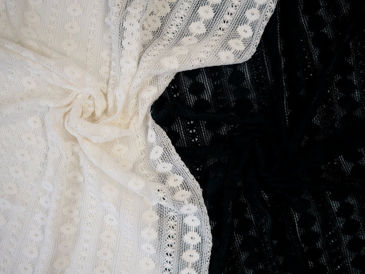 „Boho Lace“ Naturweiß – Häkelspitze im Boho-Stil Fadenwunsch 