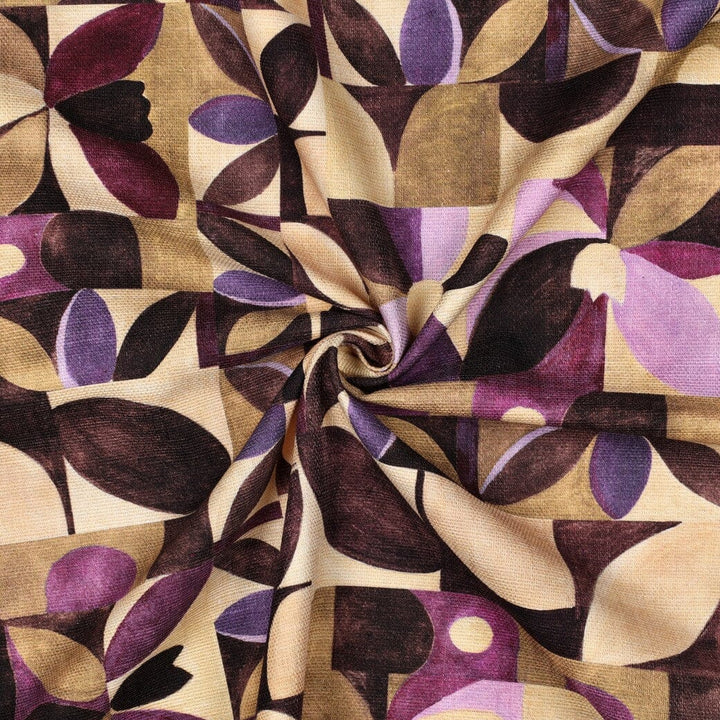 Canvas „Abstract Aubergine“ – moderner Dekostoff mit floralem Design Fadenwunsch 