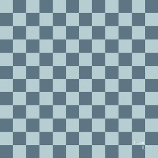 French Terry Checkerboard Blau fadenwunsch 