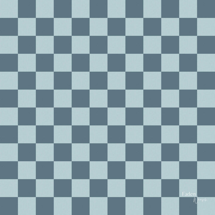 French Terry Checkerboard Blau fadenwunsch 