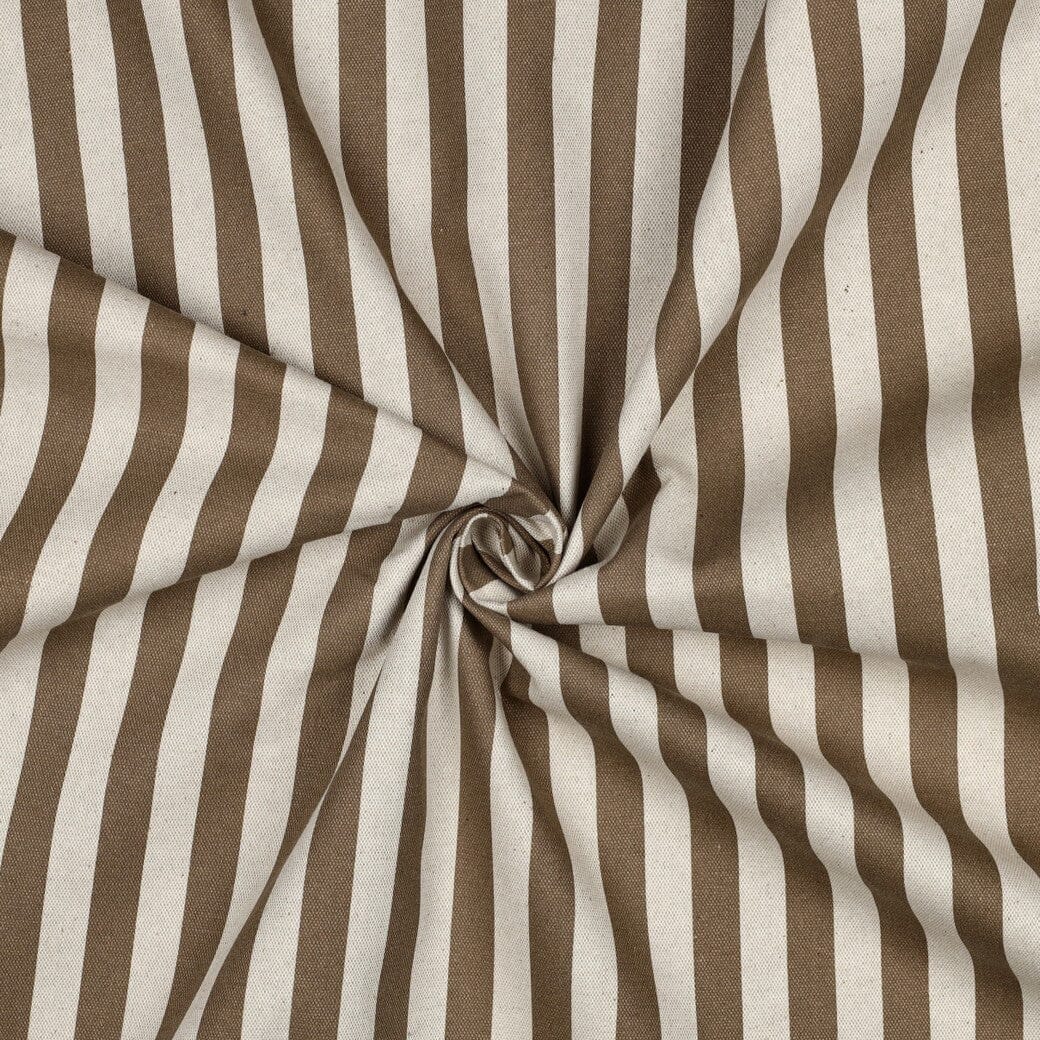 Beschichteter Canvas „Country Stripes“ | Taupe