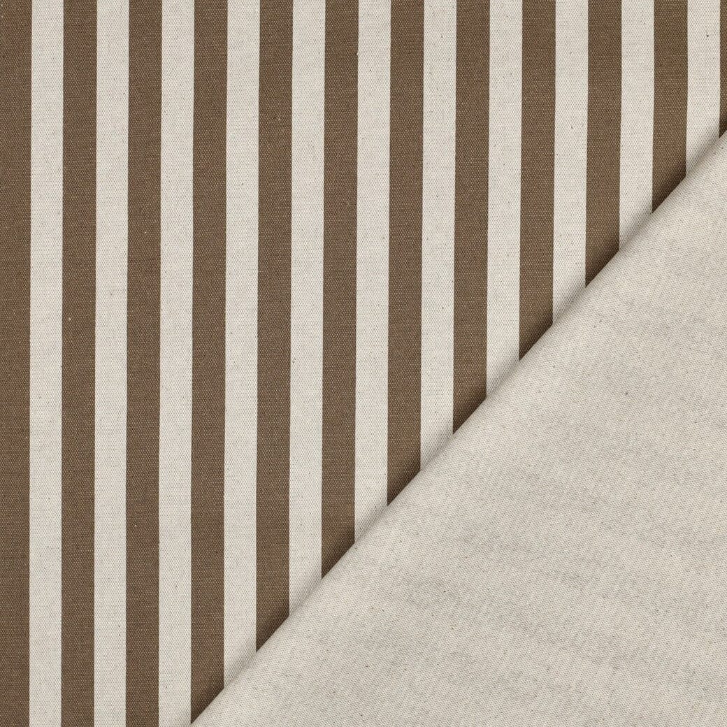 Beschichteter Canvas „Country Stripes“ | Taupe