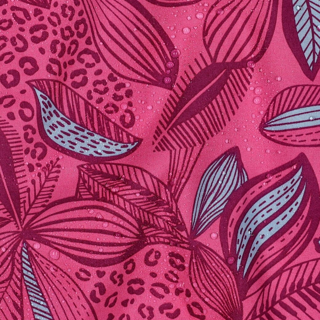 Beschichtete Baumwolle „Blätterzauber | Pink“ – wasserabweisender Popeline Stoff