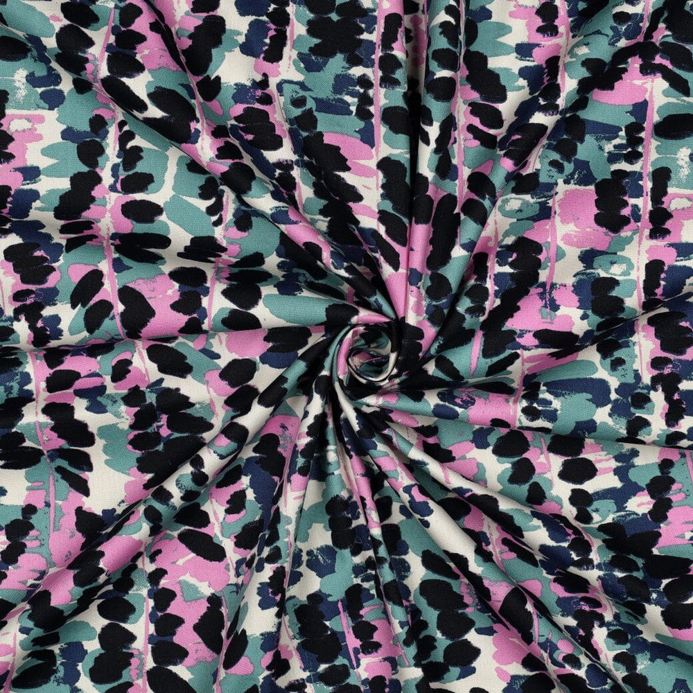 Baumwoll Viskose – Abstract Grün Poppy 