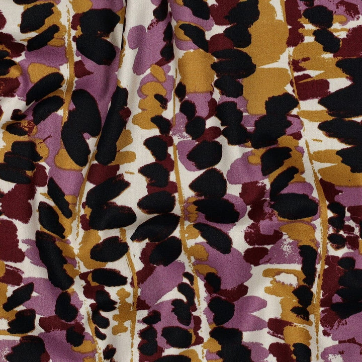 Baumwolle Viskose - Abstract Bordeauxrot Poppy 