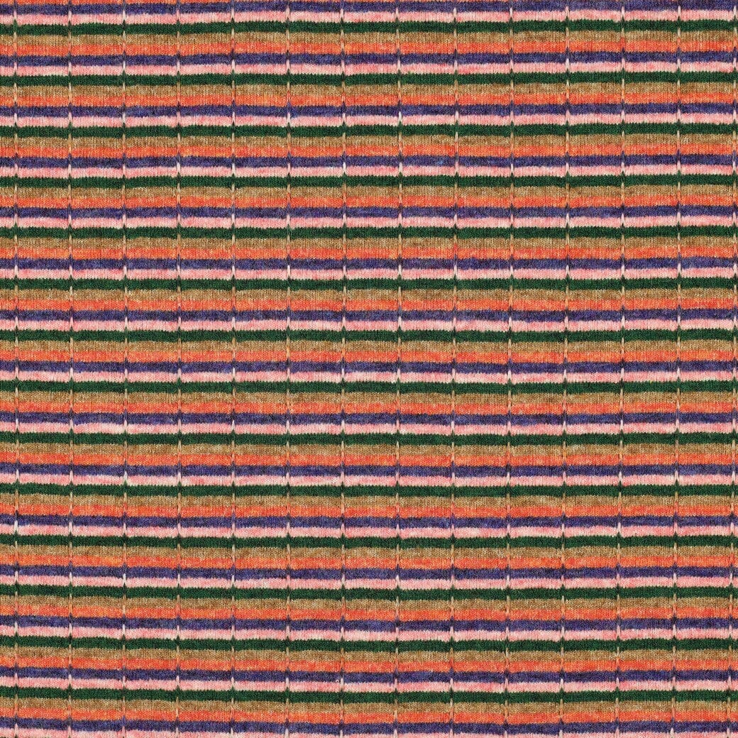 Strick Jacquard Streifen Mehrfarbig – Weicher Strickstoff mit Wollanteil Poppy 