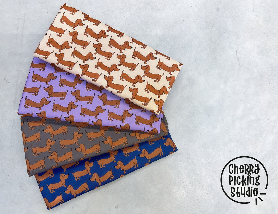 Oxfordgewebe wasserabweisend - Dackel Royalblau | Cherry Picking Fadenwunsch 
