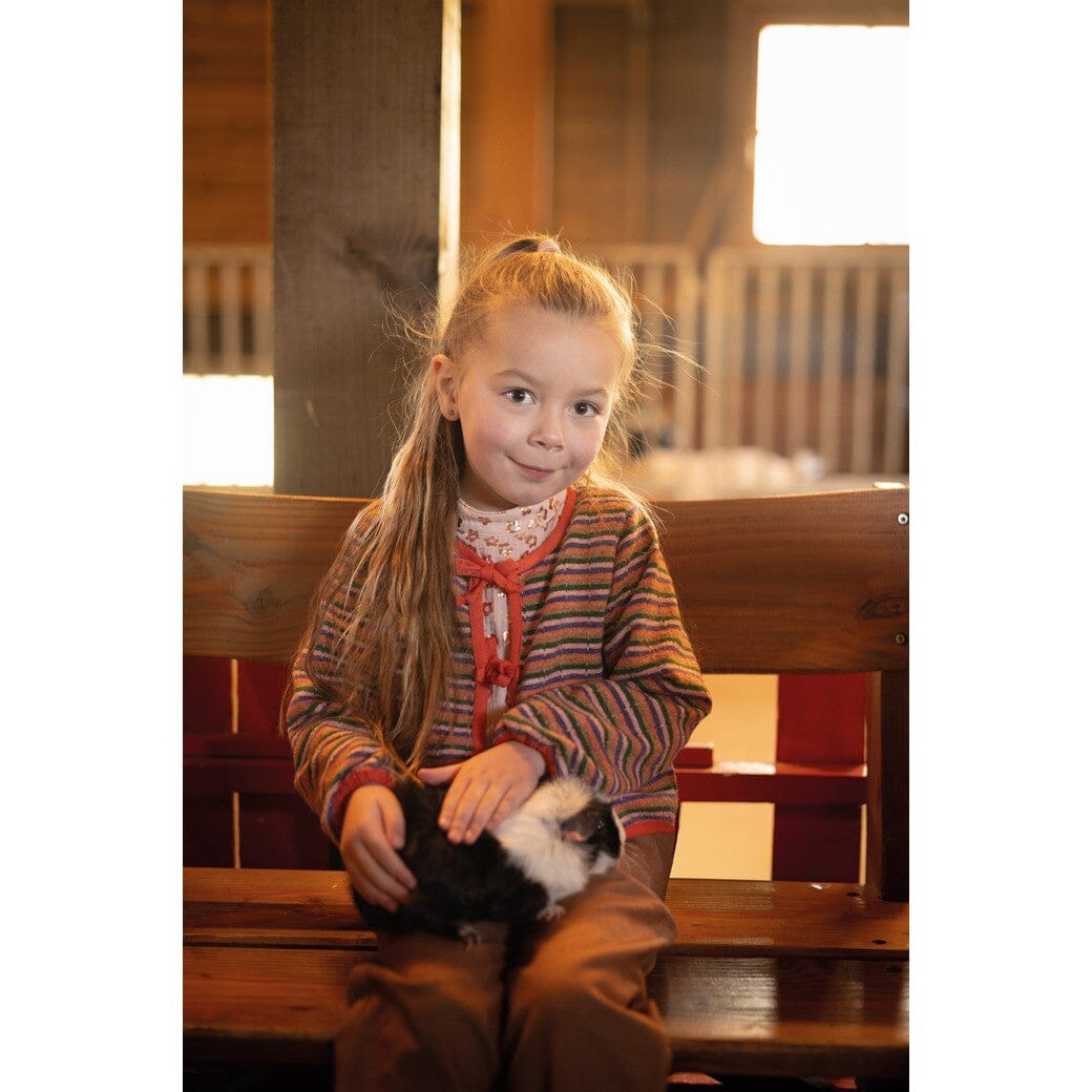 Strick Jacquard Streifen Mehrfarbig – Weicher Strickstoff mit Wollanteil Poppy 