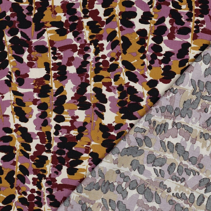 Baumwolle Viskose - Abstract Bordeauxrot Poppy 