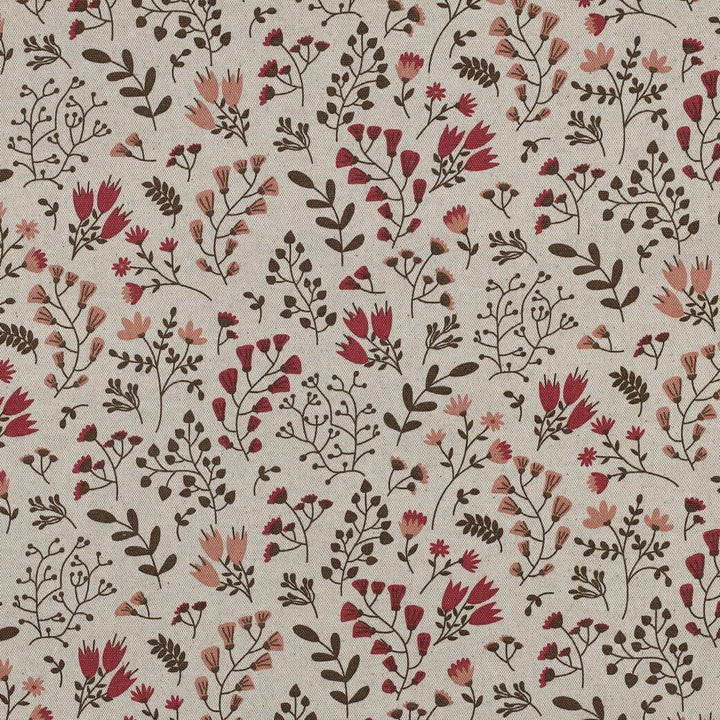 Beschichteter Canvas „Blumen Mauve“ – Leinenoptik mit Blüten Fadenwunsch 