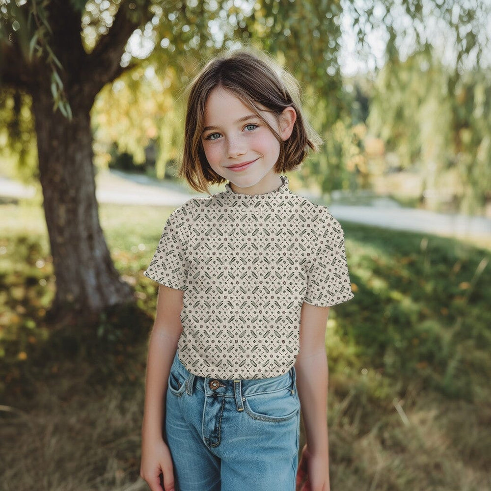 Bio Rib Jersey Blumen Natural Fadenwunsch 