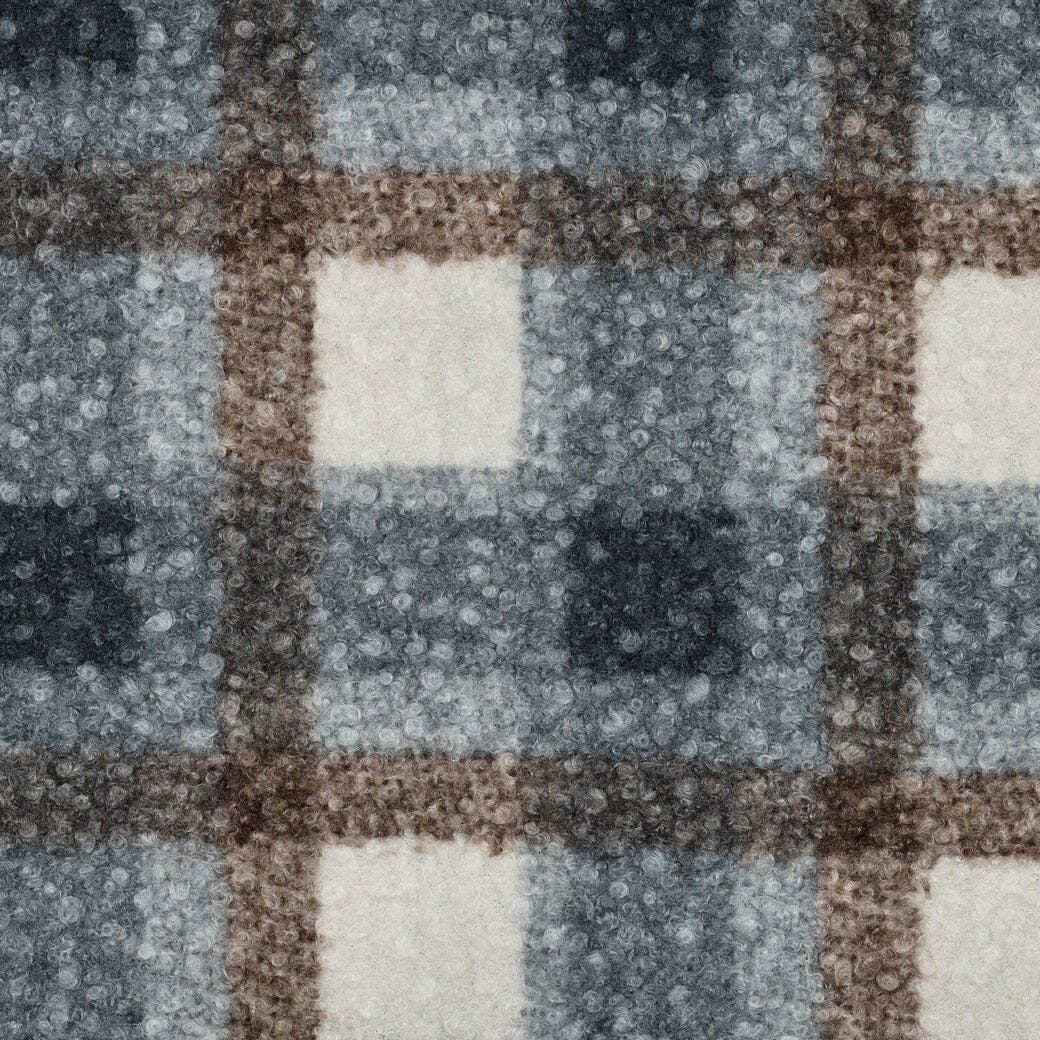 Bouclé Karo Blau – Weicher Karostoff in Bouclé-Optik Poppy 