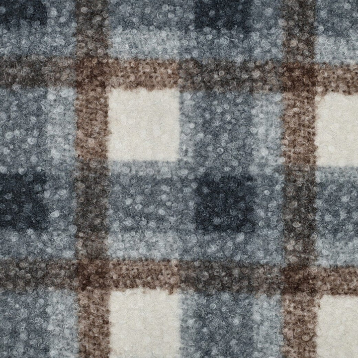 Bouclé Karo Blau – Weicher Karostoff in Bouclé-Optik Poppy 