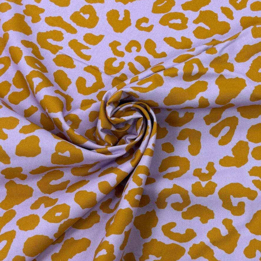 Cotton Canvas Leoprint - Flieder Ocker Fadenwunsch 