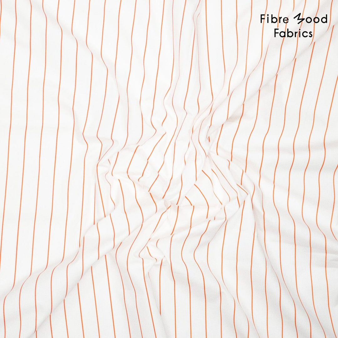 Popeline Streifen Weiß Orange | Fibre Mood Fabrics 38 Fibre Mood 
