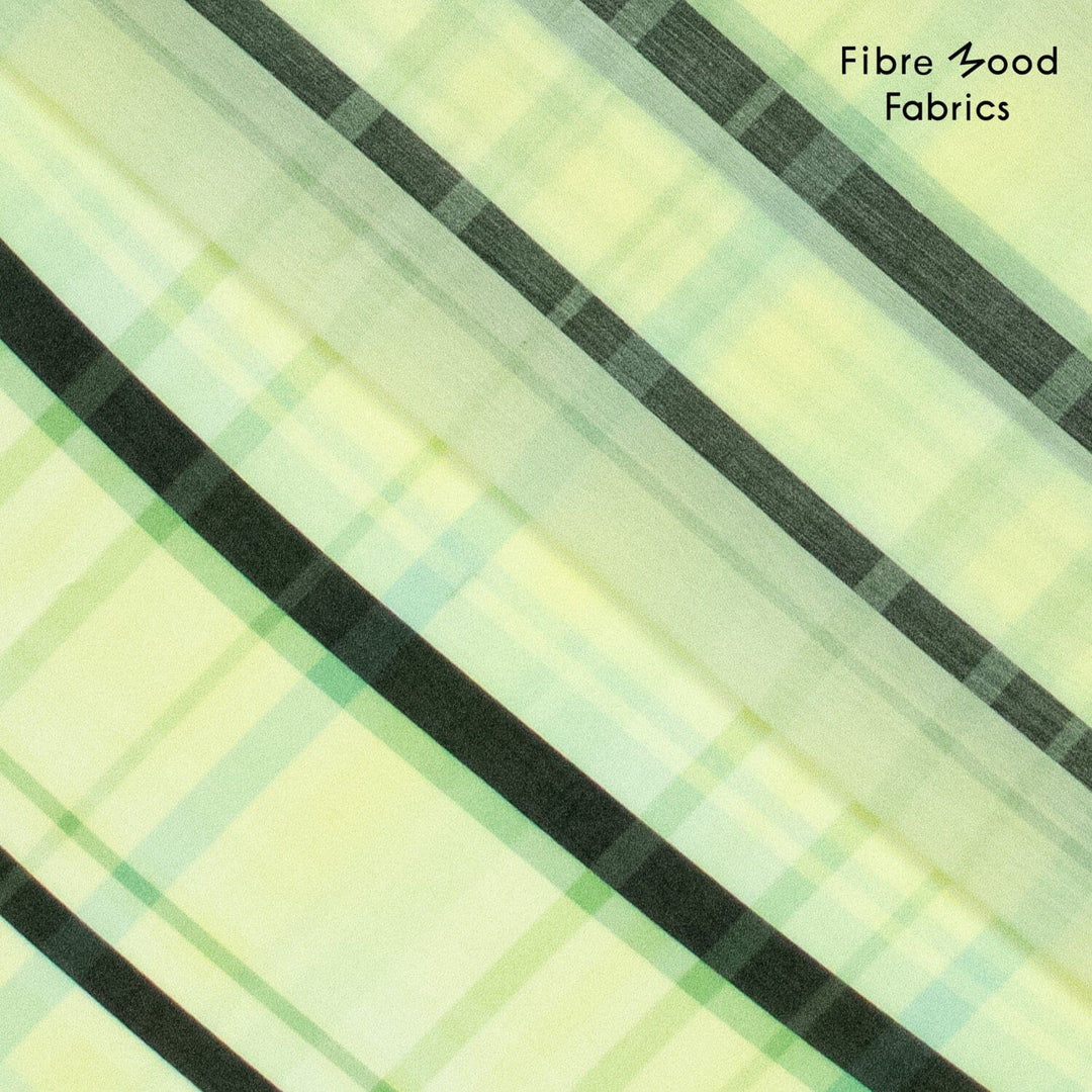 Tencel Streifen-Karo Limettengrün | Fibre Mood Fabrics 38 Fibre Mood 