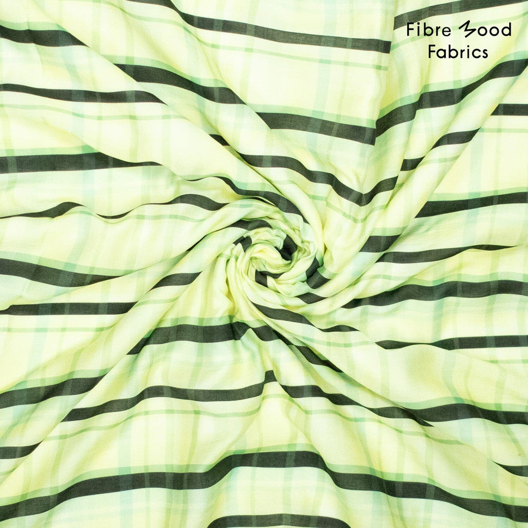 Tencel Streifen-Karo Limettengrün | Fibre Mood Fabrics 38 Fibre Mood 