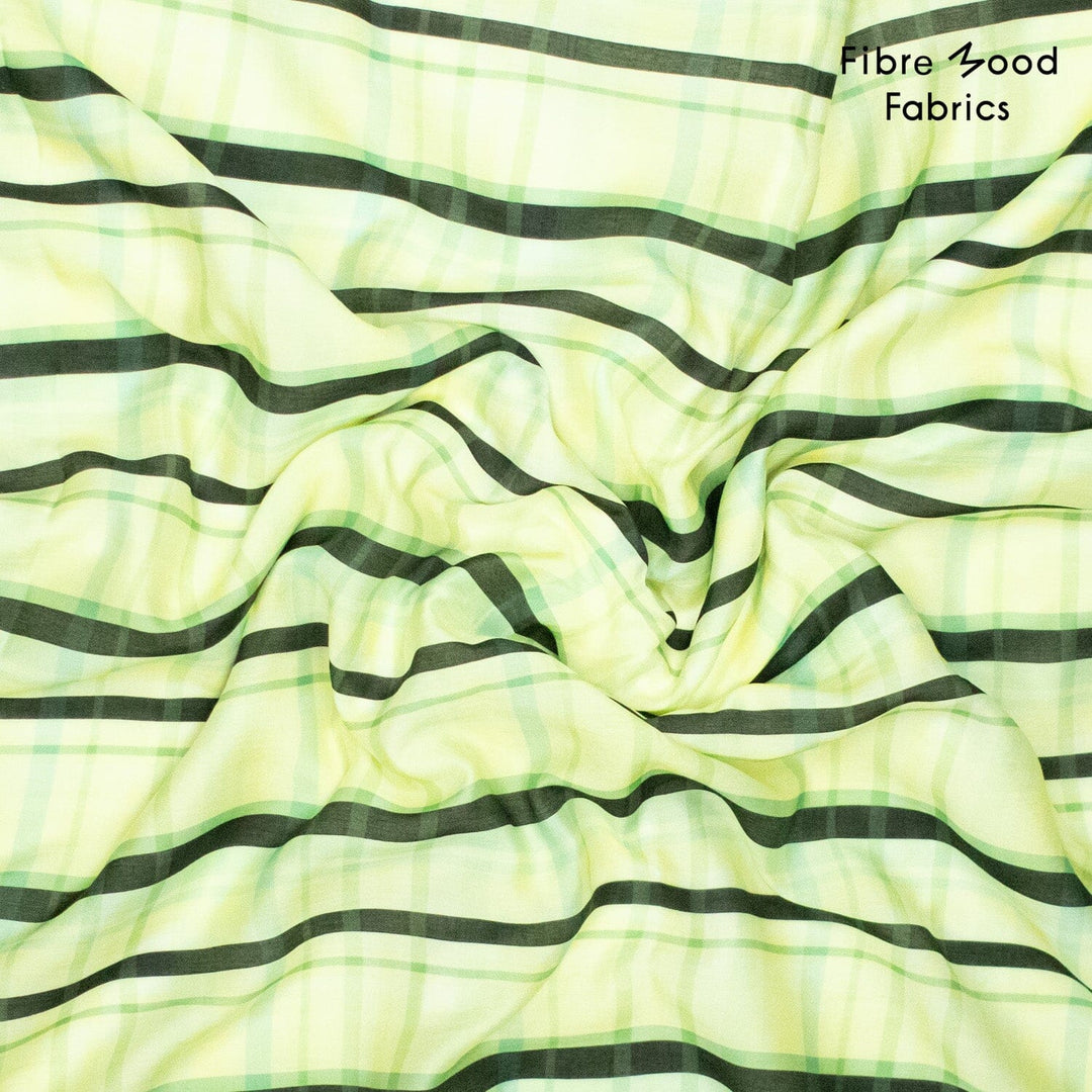 Tencel Streifen-Karo Limettengrün | Fibre Mood Fabrics 38 Fibre Mood 