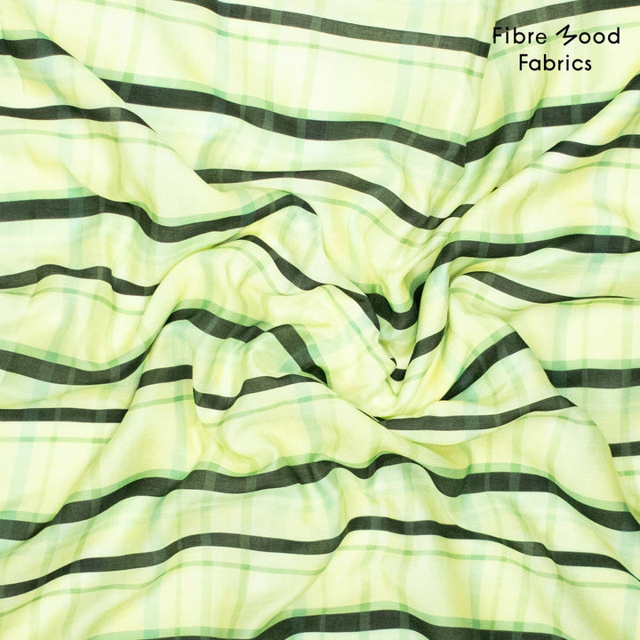 Tencel Streifen-Karo Limettengrün | Fibre Mood Fabrics 38 Fibre Mood 