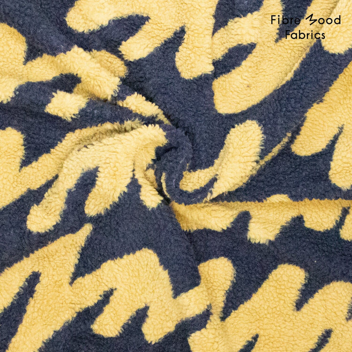 Flauschrebell – Teddy-Jacquard in Senfgelb & Marineblau | Fibre Mood Special 5 Fibre Mood 