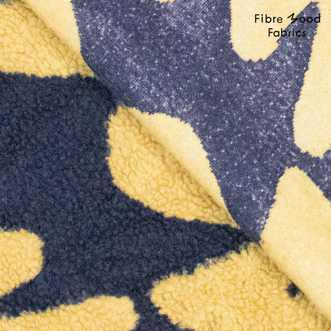 Flauschrebell – Teddy-Jacquard in Senfgelb & Marineblau | Fibre Mood Special 5 Fibre Mood 
