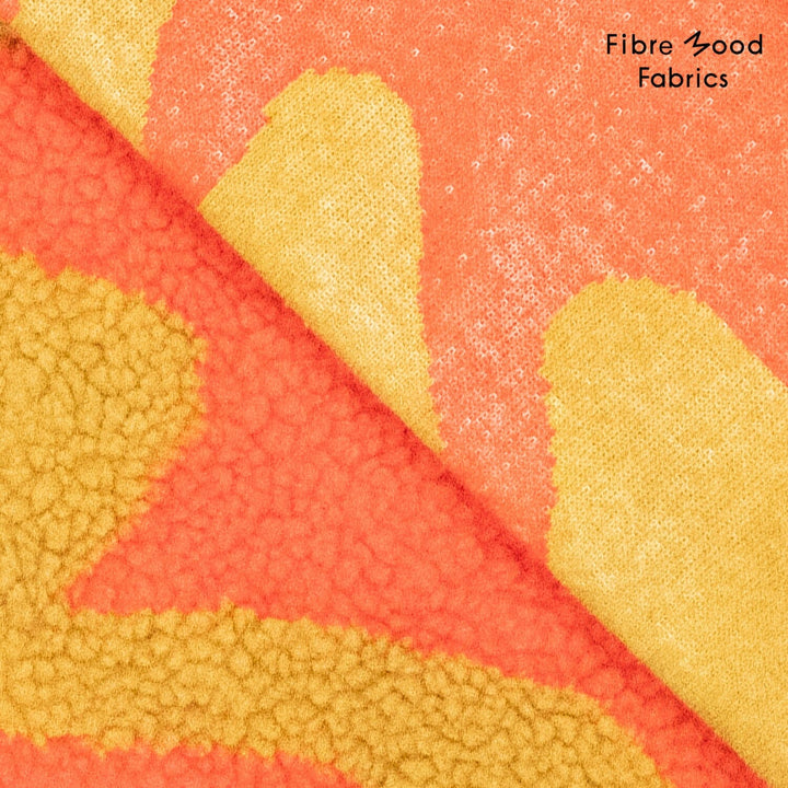 Flauschfeuer – Teddy-Jacquard in Korallrot & Senfgelb | Fibre Mood Special 5 Fibre Mood 