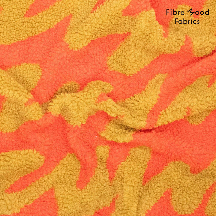 Flauschfeuer – Teddy-Jacquard in Korallrot & Senfgelb | Fibre Mood Special 5 Fibre Mood 