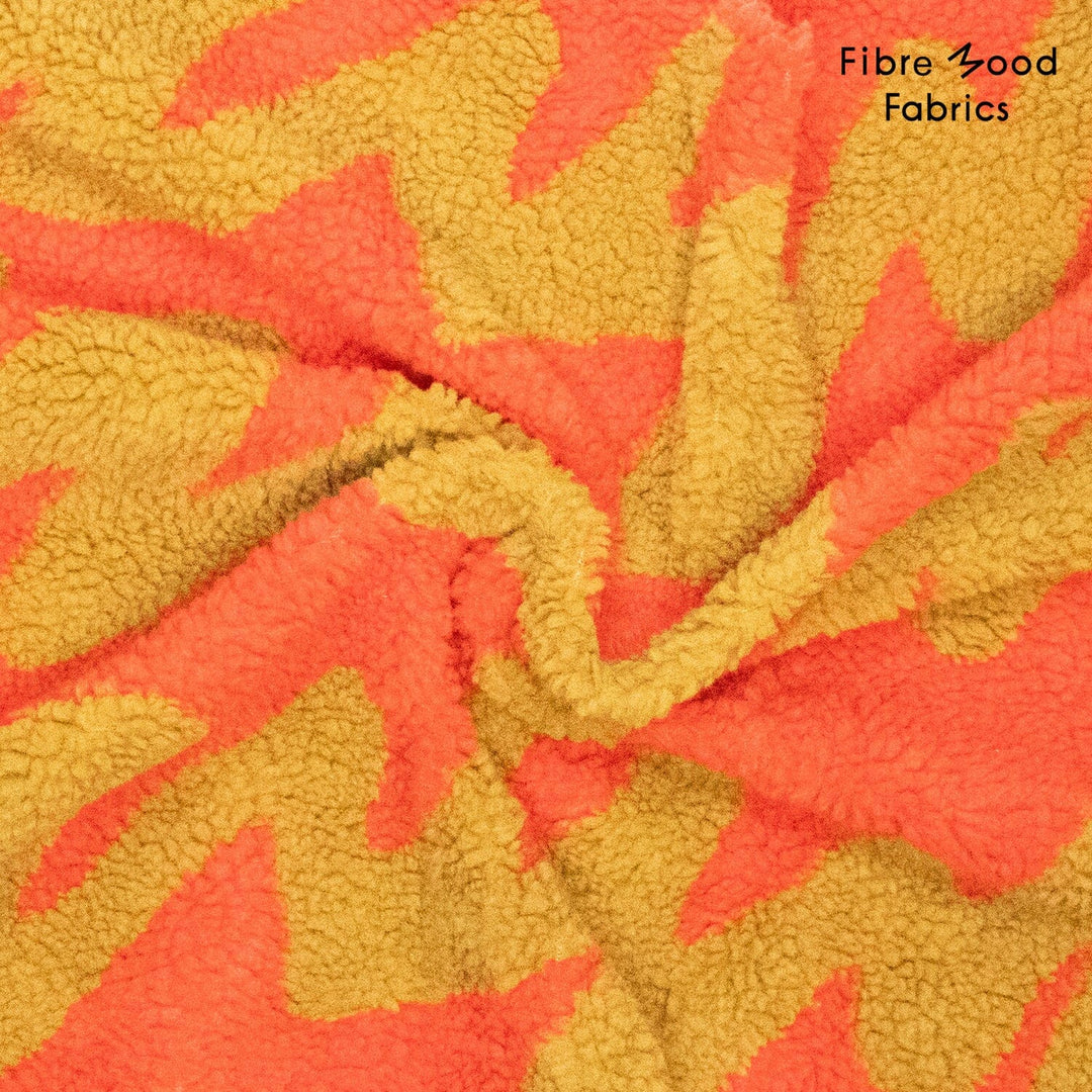 Flauschfeuer – Teddy-Jacquard in Korallrot & Senfgelb | Fibre Mood Special 5 Fibre Mood 