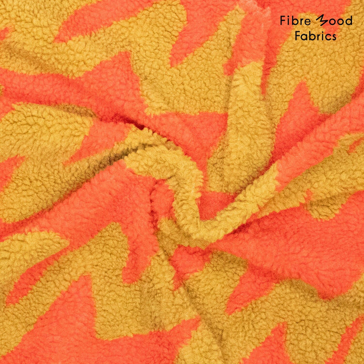 Flauschfeuer – Teddy-Jacquard in Korallrot & Senfgelb | Fibre Mood Special 5 Fibre Mood 