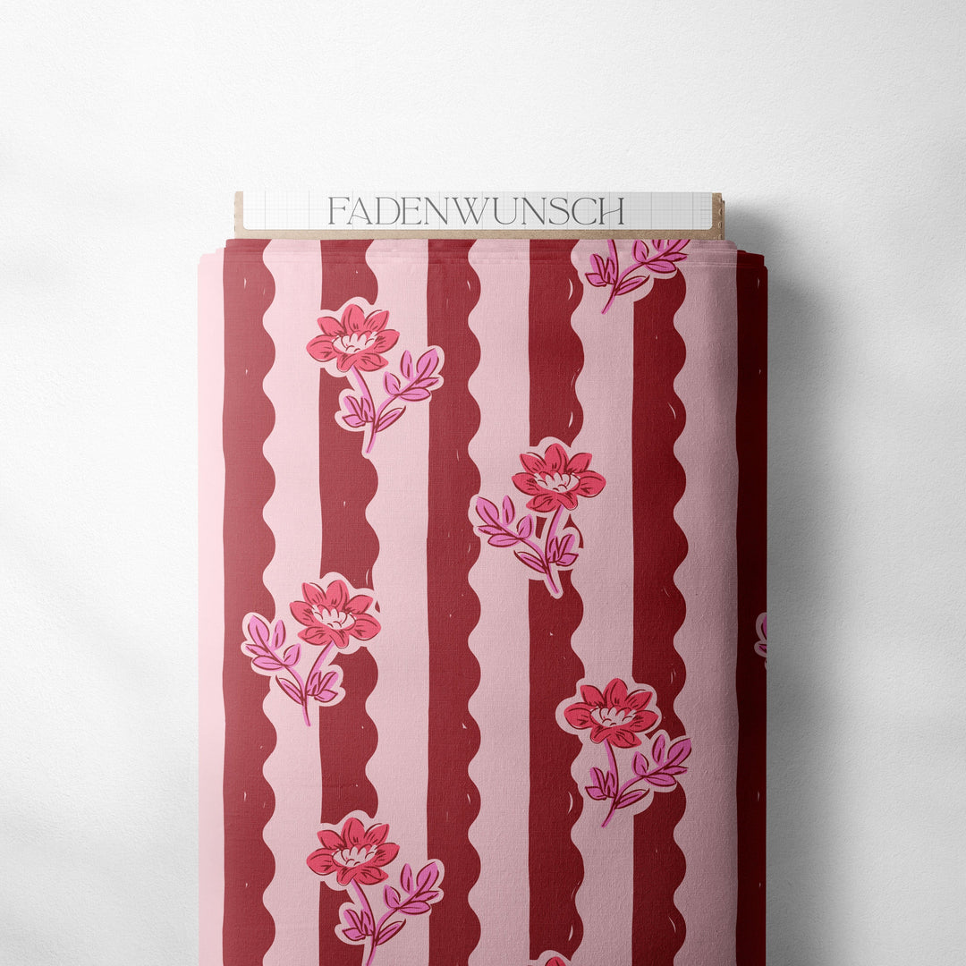 Vorbestellung | "Flower Wave Stripes Rot" fadenwunsch 