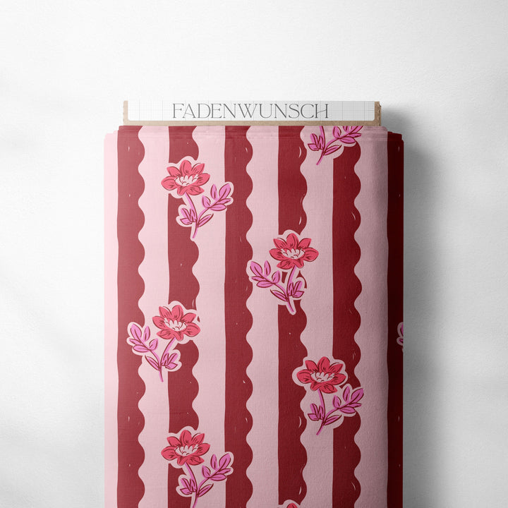 Vorbestellung | "Flower Wave Stripes Rot" fadenwunsch 