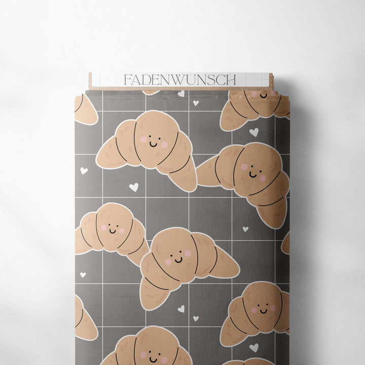 Vorbestellung | "Smiley Croissant Dunkelgrau" fadenwunsch 